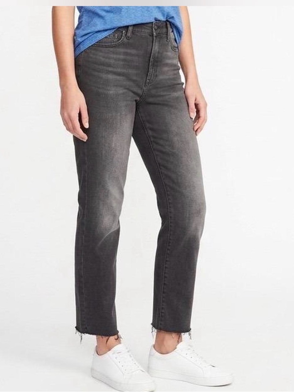 Old Navy High-Rise O. G. Straight Women's Washed Black Jeans